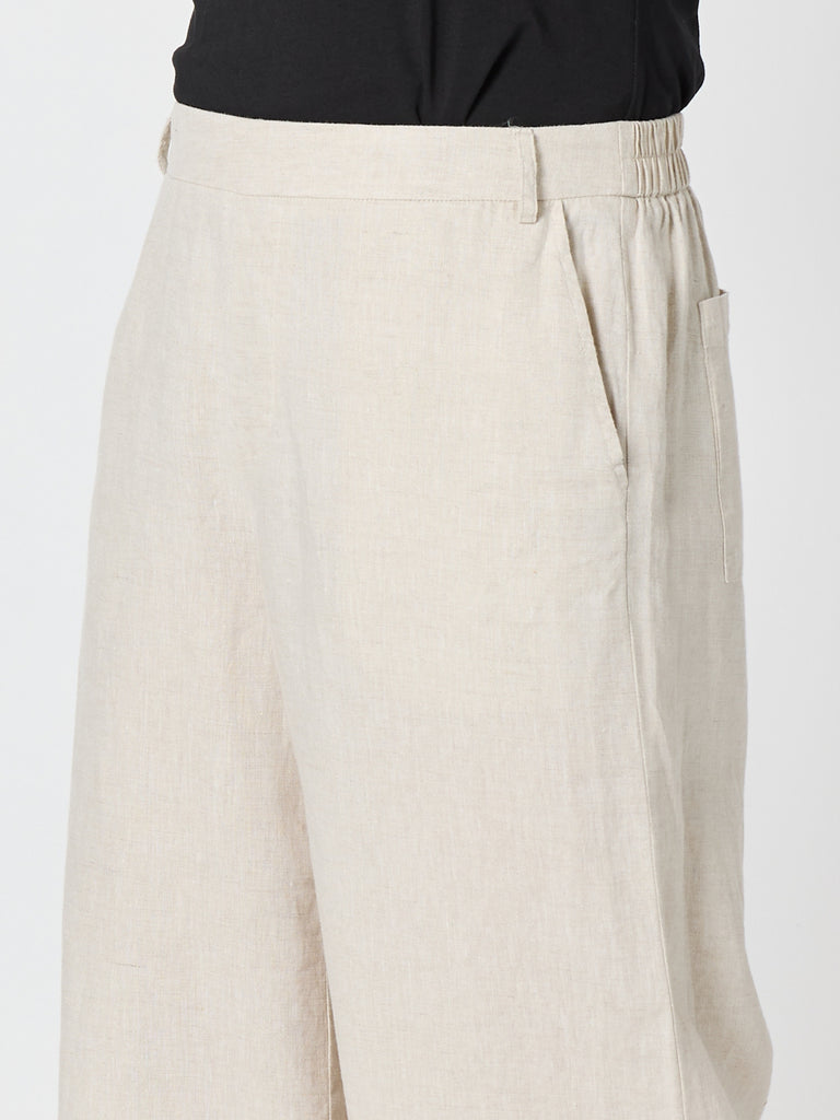 Lino Wide Leg Pant - Natural