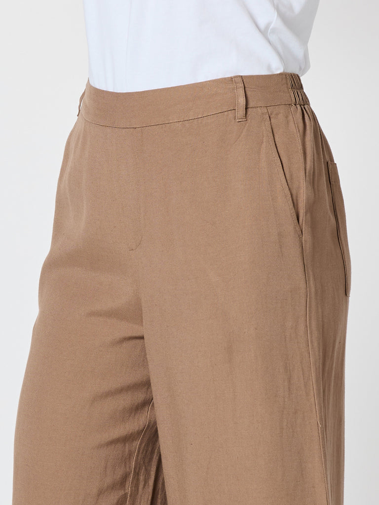 Lino Wide Leg Pant - Nutmeg