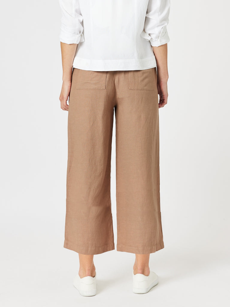 Lino Wide Leg Pant - Nutmeg