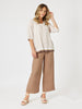 Lino Wide Leg Pant - Nutmeg