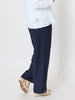 Luella Wide Leg Linen Pant - Navy
