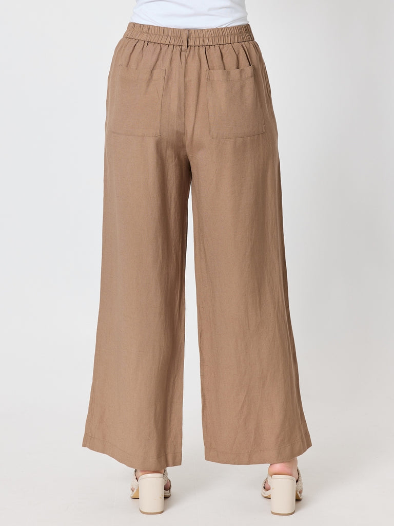 Lino Wide Leg Pant - Nutmeg