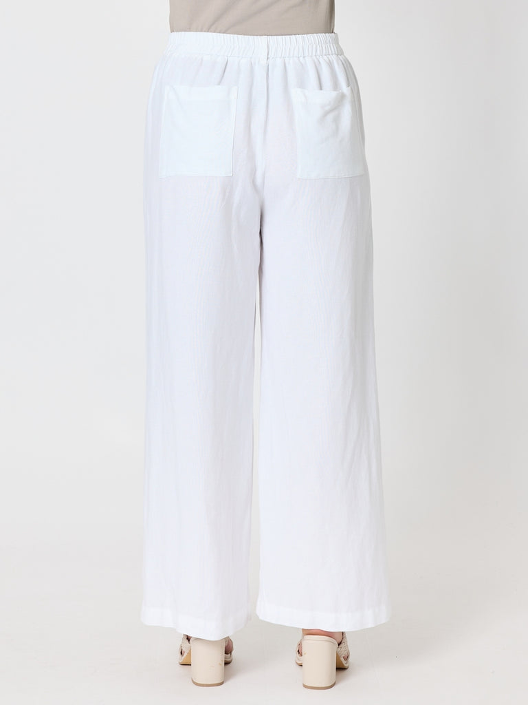 Lino Wide Leg Pant - White