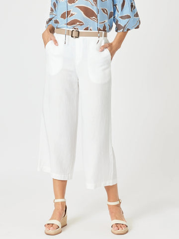 Lino Wide Leg Pant - White GORDON SMITH