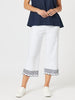 Scallop Hem Pant-White/Navy