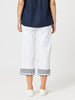 Scallop Hem Pant-White/Navy