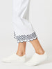 Scallop Hem Pant-White/Navy