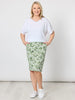Alexandria Floral Skirt - Basil White