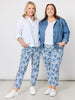 Alexandria Floral Print Pant - Blue/White