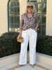 Hudson High Rise Wide Leg Jean - Ivory