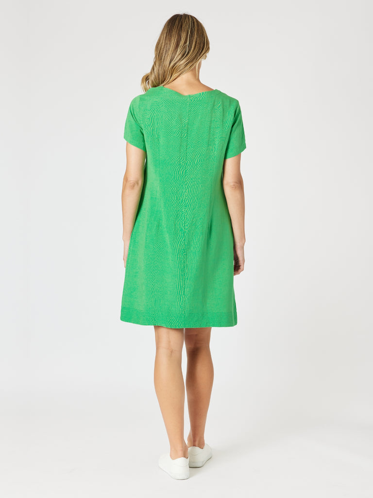 Lino Stitch Dress-Elm