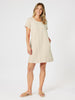 Lino Stitch Hem Dress - Natural