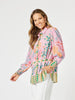 Mardi Gras Print Shirt - Pink/ Multi