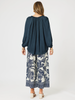 Lux Plait Top-Navy