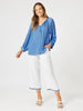 Lux Plait Top - Pacific Blue