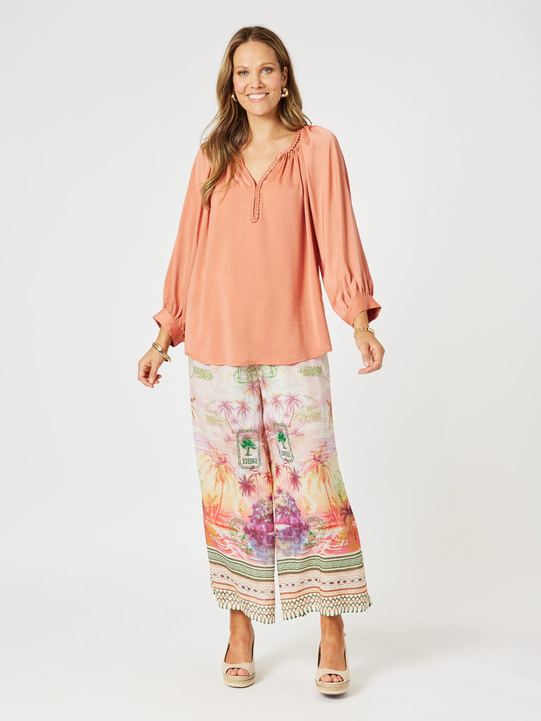 Lux Plait Top-Sunset