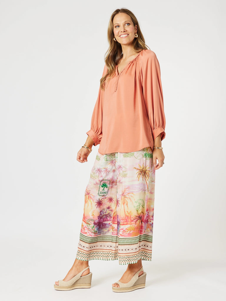 Lux Plait Top-Sunset