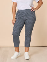 Alexis Gingham Print Pant - Navy