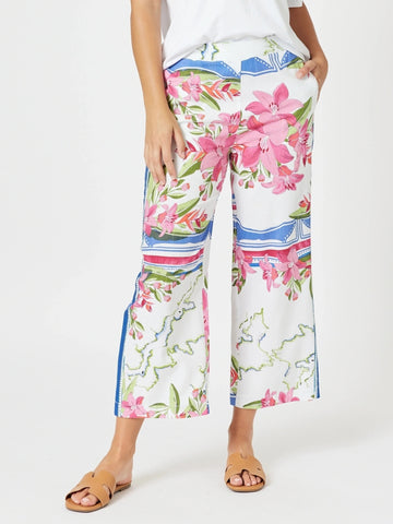 Monaco Wide Leg Pant - Sardinia Blue