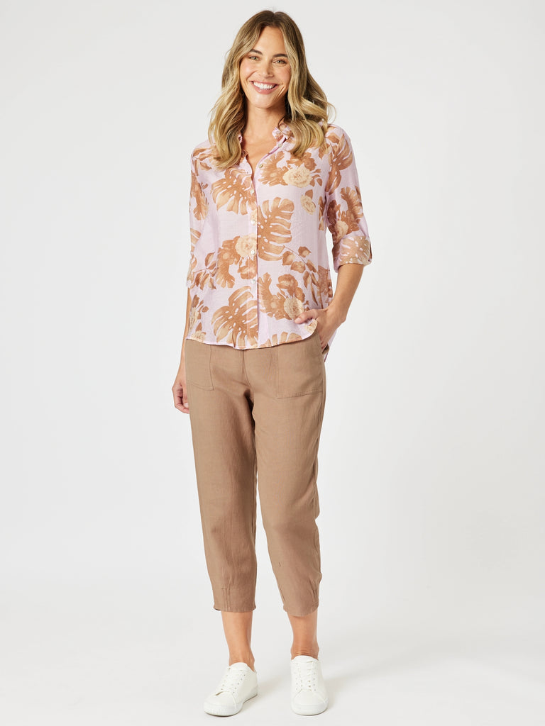 Lino Tapered Pant-Nutmeg