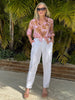 Lino Tapered Pant - White