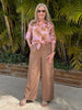 Lino Wide Leg Pant-Nutmeg