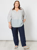 Get Dotty Embroidered Top - Navy/White