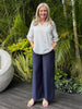 Get Dotty Embroidered Top - Navy/White