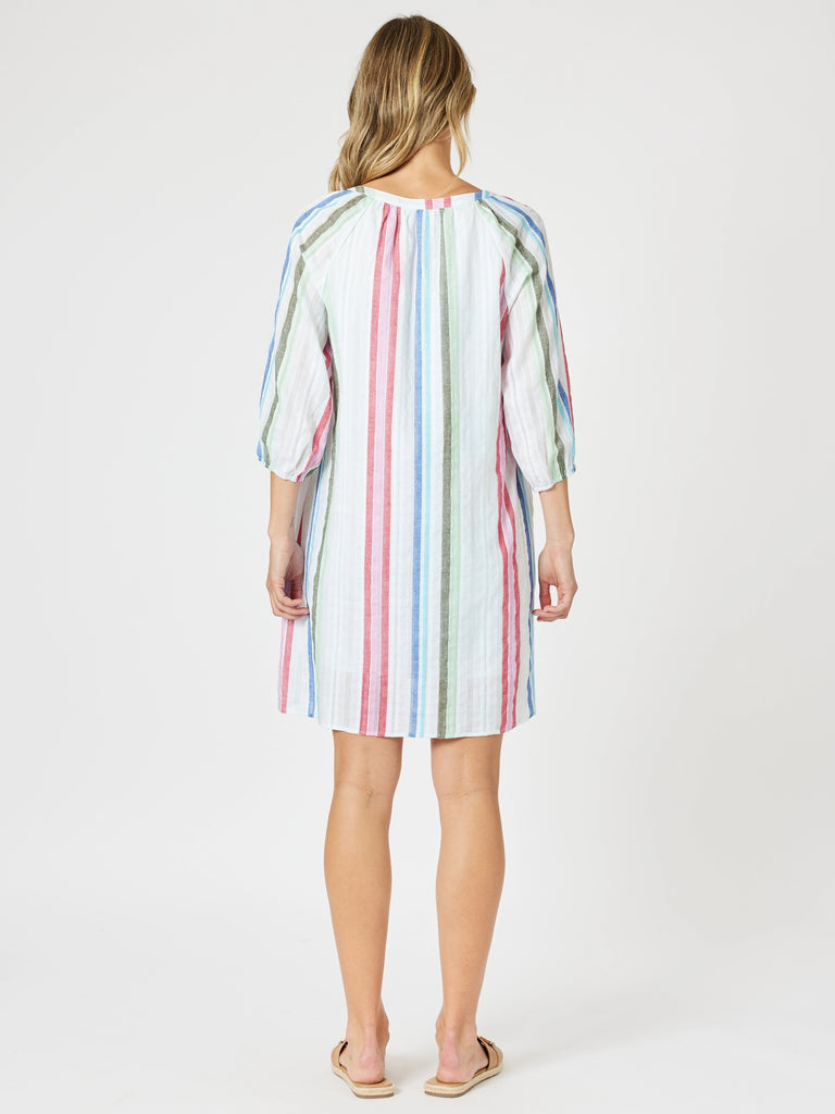 Havana Stripe Shift Dress - Basil Multi