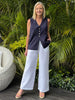 Lino Long Vest - Navy