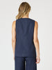 Lino Long Vest - Navy gordon smith