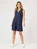 Lino Long Vest - Navy gordon smith