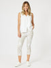 Lino Long Vest-White