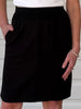 Lino Stitch Hem Detail Skirt - Black
