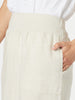 Lino Stitch Hem Detail Skirt - Natural