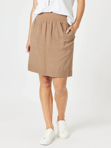 Stitch Hem Skirt - Nutmeg