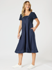 Lino Le Marais Dress - Navy gordon smith