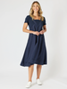 Lino Le Marais Dress - Navy gordon smith