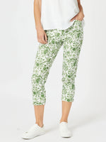 Alexandria Floral Pant - Basil White