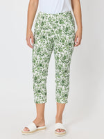 Alexandria Floral Print Pant - Basil White