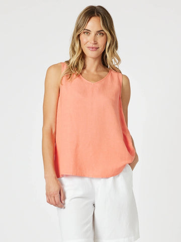 The Lino Button Back Cami - Papaya gordon smith