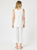 Lino Button Back Cami - White