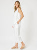 Lino Button Back Cami - White