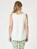 Lino Button Back Cami - White