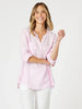 Ava Linen Button Top - Pink