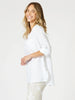 Ava Linen Button Top - White