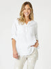 Ava Linen Button Top - White