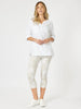 Ava Linen Button Top - White