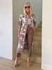 Palm Cove Shirt Dress - Espresso White