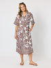 Palm Cove Shirt Dress - Espresso White